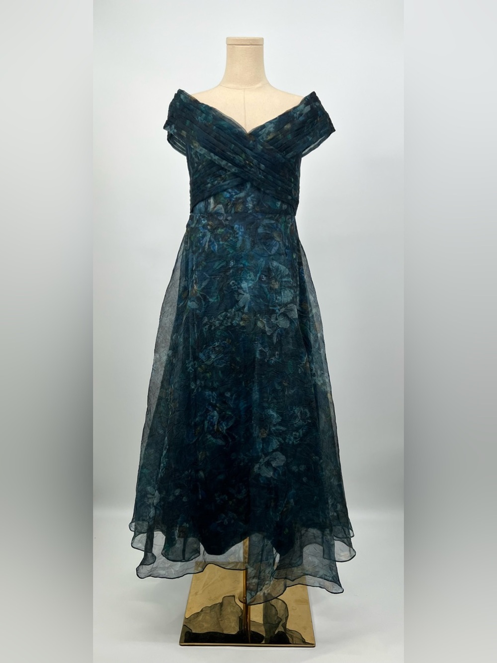 THEIA Auden Off Shoulder Midi Dress | 8 NWT Alfresco Floral - Picture 5 of 15